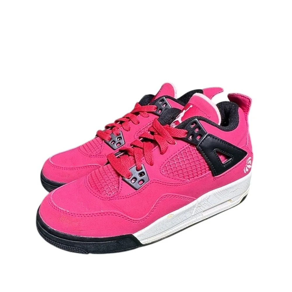 Jordan 4 Retro‎ GS Voltage Cherry Pink Black 487724-601 Kids Size 4.5Y